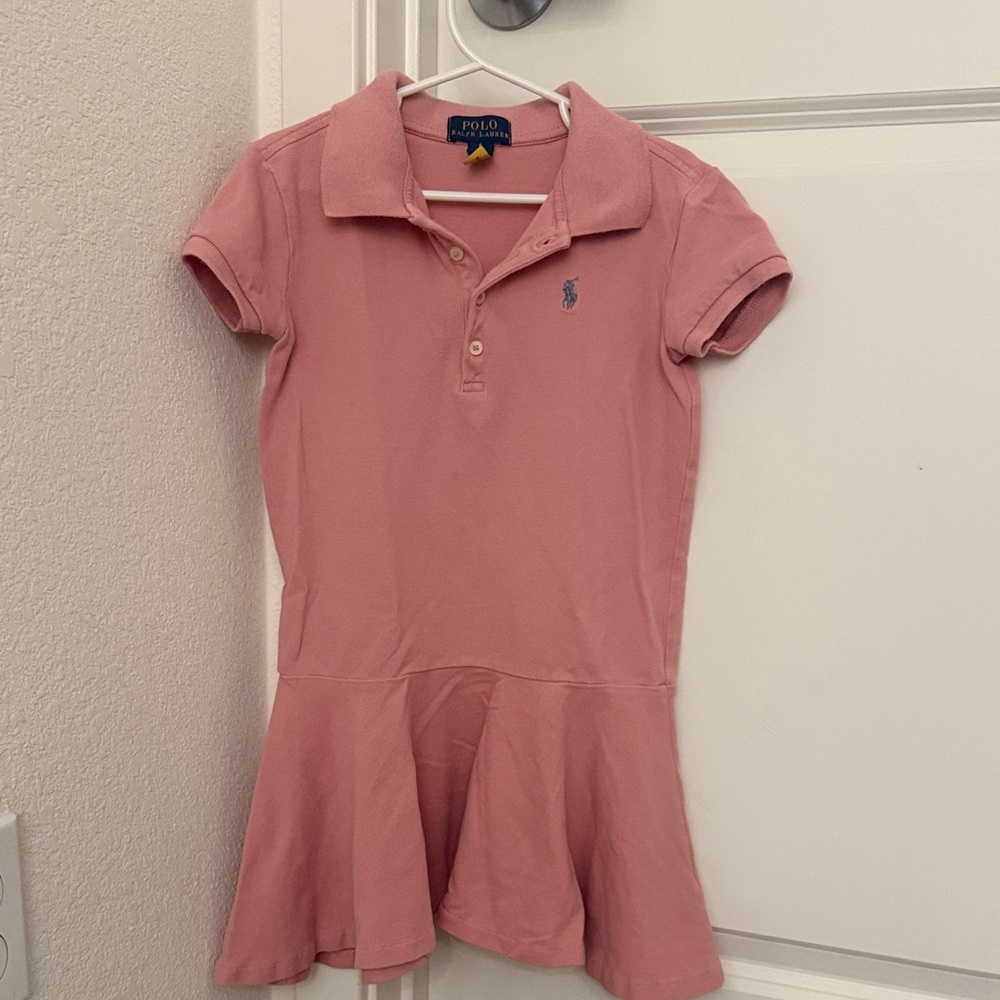 Girls Polo by Ralph Lauren Pink Collared Dress